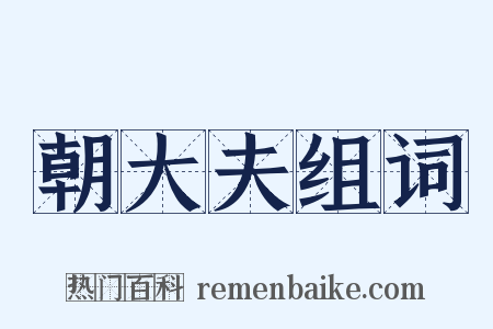 朝大夫组词是什么意思的图片